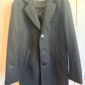 Express Men's Dark Grey Pea Coat